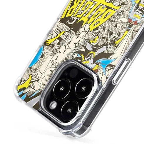 DC Comics Batman Batgirl Vintage Action pose pattern iPhone 16 Pro MagSafe Case